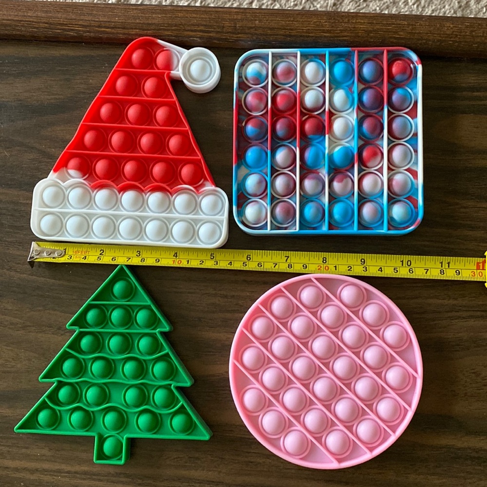 4-Like New Poppers (Square,Circle,Tree & Santa Hat)